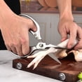thumbnail image 2 of AMERTEER Kitchen Scissors Stainless Steel Food Shears Vegetables Herb Scissors Multifunctional Kitchen Tool  Silver, 2 of 5