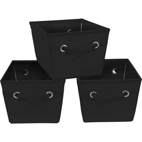 Mainstays Medium Canvas Bins 3 PackRich Black