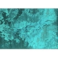 thumbnail image 1 of Ahgly Company Machine Washable Indoor Rectangle Oriental Turquoise Blue Industrial Area Rugs, 2' x 5', 1 of 4