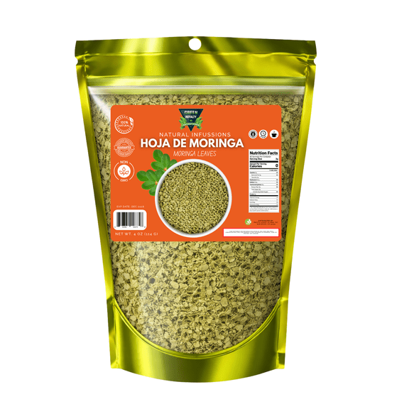 GREEN ROYALTY-Moringa leaves /Makes 30+Cups/Resealable bag for freshness-Moringa Hoja (4OZ)-100% natural