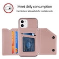 thumbnail image 2 of Elehold Lanyard Wallet Case for iPhone 11 6.1 Inch Premium vegan leather with Wrist Strap,Shockproof Magnetic Buckle Flip Kickstand Credit Card Slots Anti-Scratch Protective Cover, Rosegold, 2 of 5