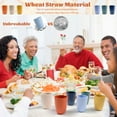 thumbnail image 4 of Wheat Straw Cups Plastic Reusable Cups Unbreakable Stackable Tumbler Cups Water Cup Set for Kitchen Drinking Cup12 oz (6 PCS), 4 of 7