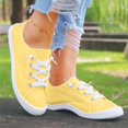 thumbnail image 3 of Mepaouo Fashion Sneakers for Women Memory Foam Lightweight Walking Slip on Canvas Shoes(Yellow,7.5), 3 of 5