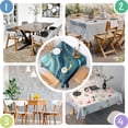 thumbnail image 4 of Blue Gold Marble Pattern Square Tablecloth,Waterproof Square Table Cover,Wipeable Spillproof Washable Table Cover for Home Kitchen Party Decor 42"X42"(107x107cm), 4 of 6