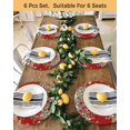 thumbnail image 4 of 15 Inch Round Placemats Set of 6, Red Christmas Non Slip Heat Insulation PP Table Mats, Snowman Xmas Tree Poinsettia Eucalyptus Washable Place Mats for Kitchen Dining Party Table Decor, 4 of 7