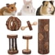 thumbnail image 3 of Jaula de juguete divertida para mordisquear de madera para hámster pequeño, juego de 5 para mascotas pequeñas (color aleatorio), 3 of 11