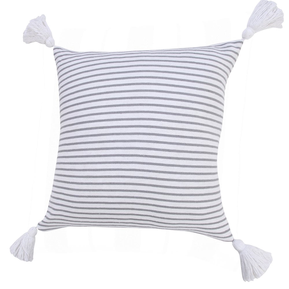 LR Home Basic Balanced Striped Throw Pillow with Tassels