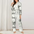 thumbnail image 3 of Bingfone Womens Pajama Sets Summer Vacation Scene With Camping Van Print,Long Sleeve Loungewear Pajamas Set-Medium, 3 of 9