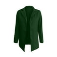 thumbnail image 4 of Jalioing Mid-Lenth Blazer for Women Open Front Lapel Solid Color Long Sleeve Dressy Elegant Long Cardigan (X-Large, Green), 4 of 7