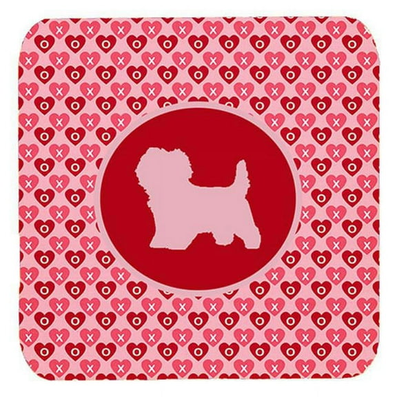 Cairn Terrier Valentine Hearts Foam Coasters - Set 4, 3.5 x 3.5 In.