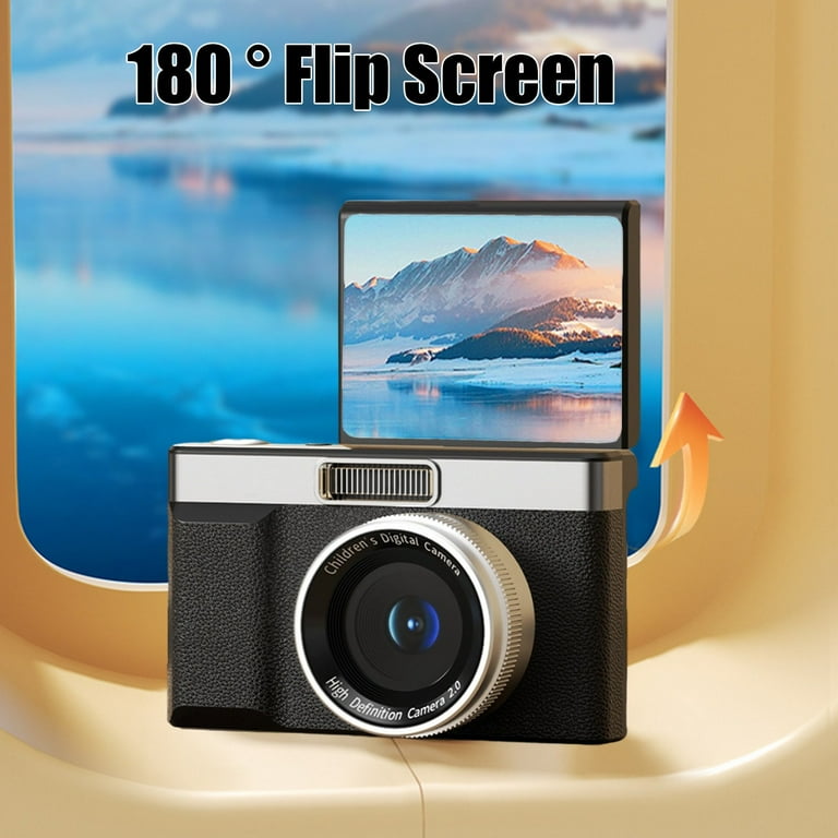 CCD Digital Camera,Autofocus Video Selfie Camera with 180° Flip