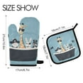 thumbnail image 2 of Yayeee Oven Mitts and Pot Holder Set of 4 Heat Resistant Kitchen Gloves Baking Hot Pad, Pirate Animals, 2 of 5