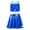 Blue, variant on Haitryli Kids Girls Jazz Dance Clothes Set Sequins Cross Back Crop Top with Metallic Skirt for Performance Purple 10