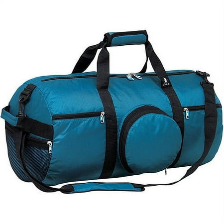 24" Medium Expandable Travel Duffel Bag, Teal/Black
