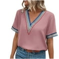 thumbnail image 2 of New Arrivals Gamivast Plus Size Cotton Tops for Women 2X Shirts for Women Trendy Summer 2024 Womens Blouses Casual Plus Size Short Sleeve Shirts for Women V Neck, 2 of 8