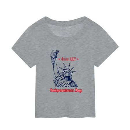 

Summer Independence Day The Statue Printed Short Sleeved Top Worn Over Girls Large Toddler Heart Shirt Cat and Jacket Fall Shirts for Baby Girls Tunic 18 Month Girl Shirts 5t Outfits for Girls Girls