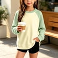thumbnail image 2 of Abtuhar Fall Crew Neck Raglan Pullover Sweatshirt for Boys and Girls Casual Tops for 3-15 Years, 2 of 5