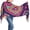Blue, Pink and Orange, variant on Women's 26 x 77 in Long Shawl Wrap Orange, Blue and Brown Printed Fringe Scarf for Work, Weekend and Daily Styling