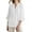 White, variant on Sleeve Top Solid Color Fashion Casual Loose V Neck Shirt Dark Blue XL