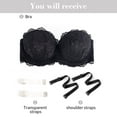 thumbnail image 4 of YANDW Strapless Push Up Bra Lace Underwire Thick Padded Multiway Bra for Women, Black 40C, 4 of 7