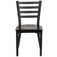thumbnail image 3 of HERCULES Series Black Ladder Back Metal Restaurant Chair - Walnut Wood Seat, 3 of 9