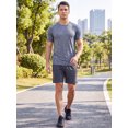 thumbnail image 2 of INSPIRE CHIC Men's Athletic T-Shirt Short Sleeve Crew Neck Running T-Shirts M Dark Gray, 2 of 5