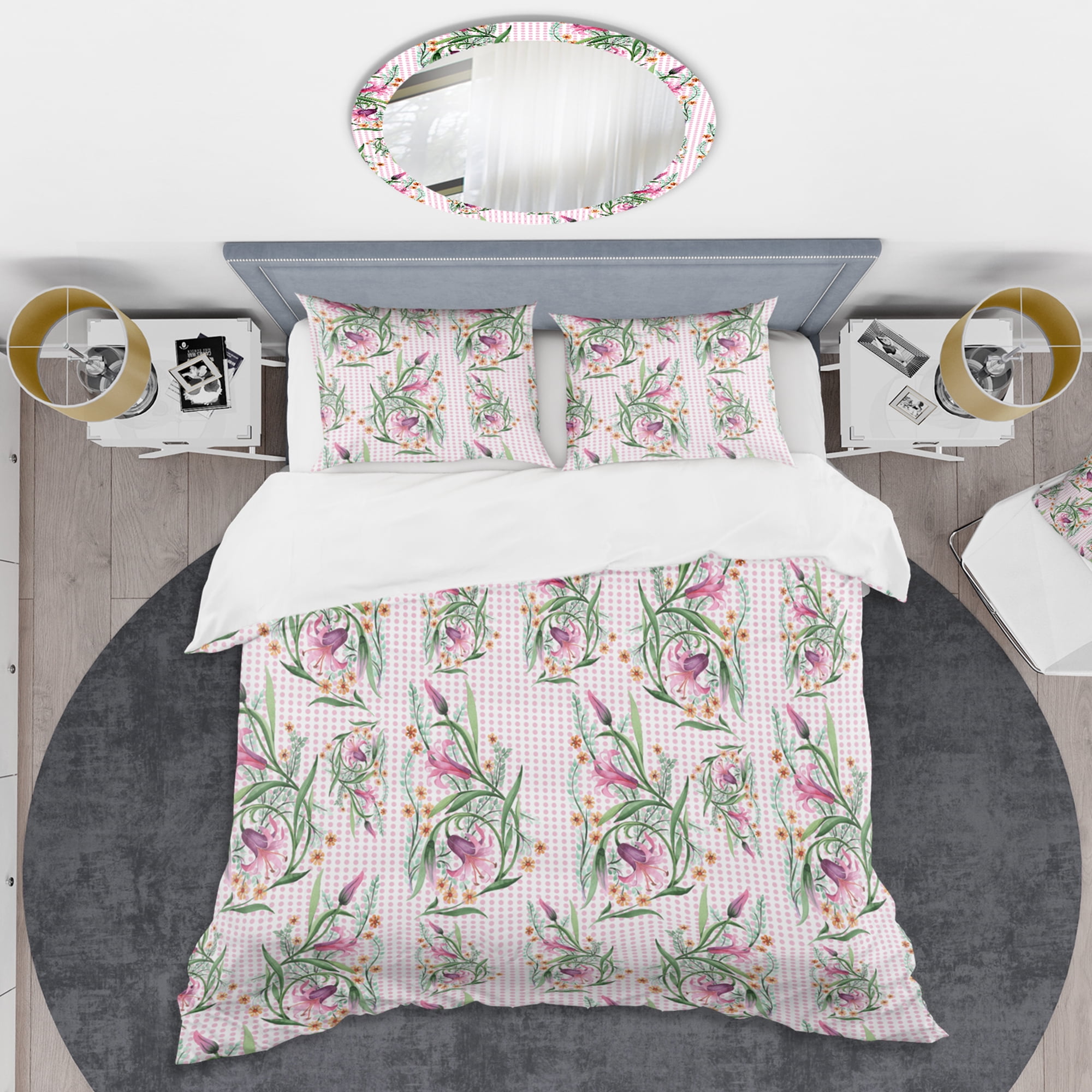 Designart 'Floral Botanical Retro X' Mid-Century Modern Duvet Cover Set