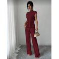 thumbnail image 2 of EASYBRA Women Casual Ribbed Two Piece Outfit Short Sleeve T Shirt and Long Pants Lounge Set Comfortable Everyday Fashion, 2 of 8