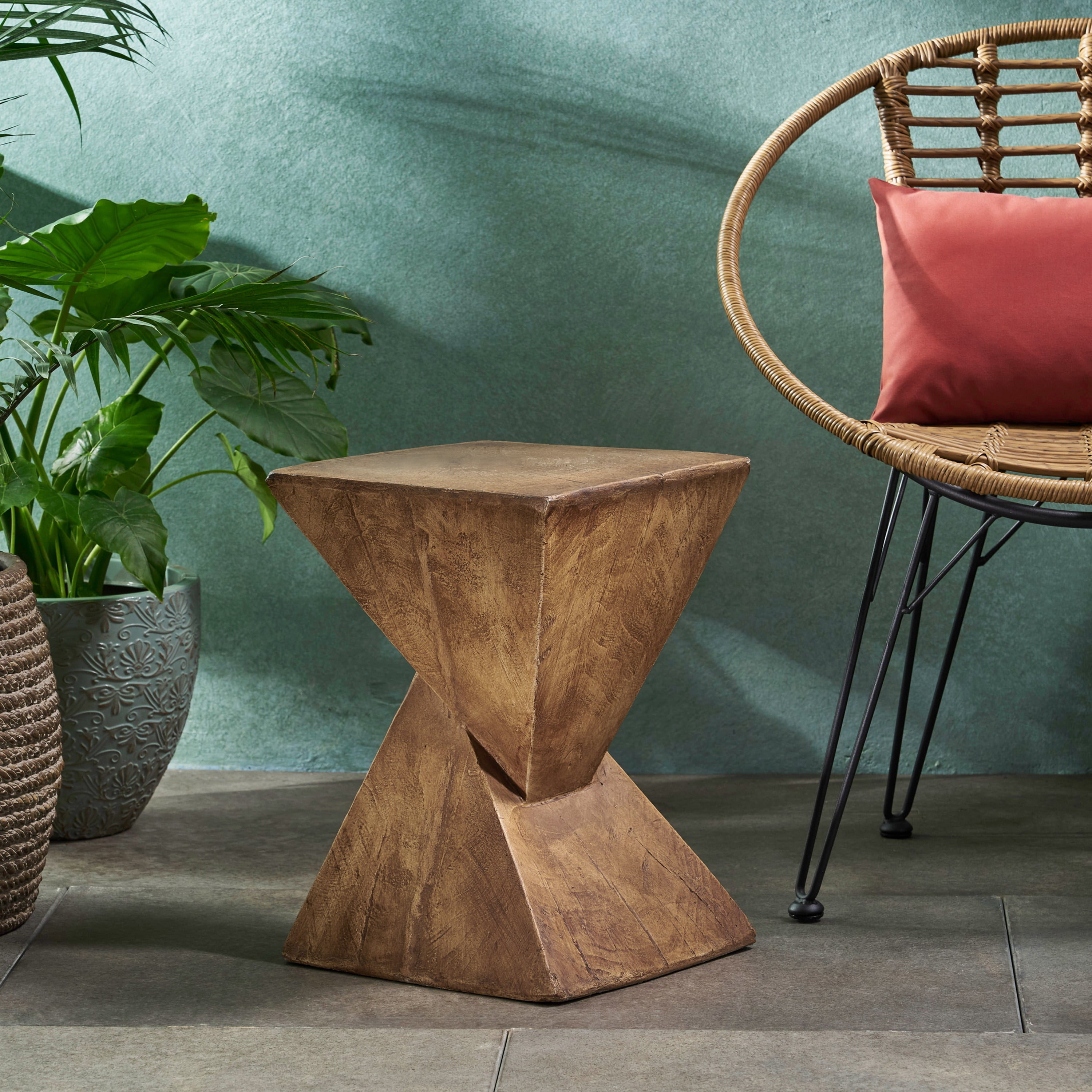 Side Table, End Table for Living Room Bedroom Office Patio, Natural