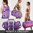 thumbnail image 2 of Gynky Duffel Bag 4 in 1 Travel Backpack Weekender Bags Duffle Bag for Women Gym Bag with Shoe and Wet Compartment Carry On Dance Bag, 2 of 7