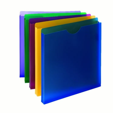 Smead Poly File Jacket, Straight-Cut Tab, 1" Expansion, Letter Size, Assorted Colors, 10 per Pack (89610)