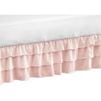 Harper Blush Pink Tiered Ruffled Crib Skirt by Sweet Jojo Designs