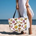 thumbnail image 5 of Large Beach Bags Water-resistant Sandproof - Cute Food Ketchup Potato Chips Cute Beach Tote Bags for Women with Zipper, 5 of 6