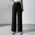 thumbnail image 6 of Women's Pants Women'S Suit Pants Elegant Solid Color High Hanging Wide Leg Pants Straight Leg Pants,Black Women's Casual Pants S, 6 of 7