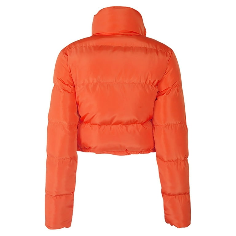 Orange crop puffer hot sale jacket
