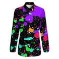 thumbnail image 4 of Neon Paint Loose Blouse Pretty Splatter Print Casual Oversize Blouses Female Long Sleeve Trendy Shirt Summer Custom Clothes, 4 of 7