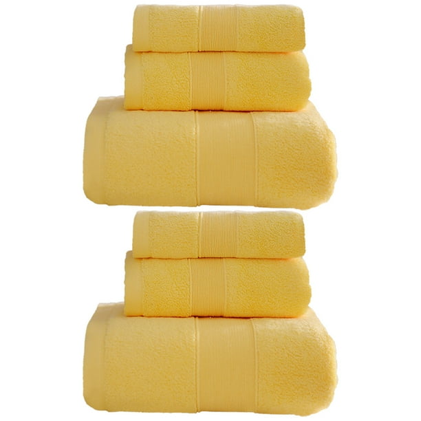 Juego de toallas de baño de algodón de 6 piezas | 2 toallas de baño, 2 toallas de mano, 2 paños suaves y absorbentes.