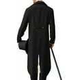 thumbnail image 3 of LANGWYQU Long Sleeved Men V-Neck Solid Vintage Costume Jacket Trench Coat, 3 of 5