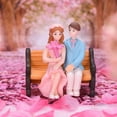 thumbnail image 4 of Mini Simulation Bench Lover Couple Wedding Ornament Garden Micro Landscape Decor, 4 of 8