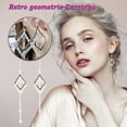 thumbnail image 1 of Pendientes para mujer, regalos para mujer, moda para damas, pendientes largos con borlas de rombos y diamantes, joyería para damas., 1 of 5
