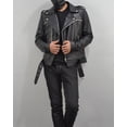 thumbnail image 5 of Mens Black Zipper Negan The Walking Dead Biker Leather Jacket, 5 of 10