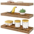 thumbnail image 5 of Ballucci 16" Floating Shelves for Wall, 3-Pack with Invisible Brackets, 6" Deep, Rustic Brown, 5 of 7