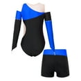 thumbnail image 2 of DPOIS Kids Girls Sequin Ballet Gymnastic Dance Leotard with Shorts Blue 16, 2 of 5