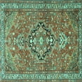 thumbnail image 1 of Ahgly Company Indoor Square Persian Turquoise Blue Traditional Area Rugs, 4' Square, 1 of 4