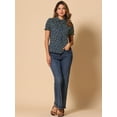 thumbnail image 3 of DARING DIVA Peter Pan Collar Cotton Short Sleeve Shirt M Dark Blue, 3 of 6