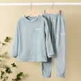 thumbnail image 2 of Hessimy Unisex Infant Toddler Spring Summer Soft Fabric 2Pcs Soft Long Sleeve Comfortable Sleepwear Pajamas, Unisex Comfort Pjs(Blue,9-10 Years), 2 of 7