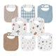 thumbnail image 1 of Baberos para bebé GLLQUEN BABY, paquete de 8, algodón muselina ajustable, 1 of 7