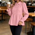 thumbnail image 2 of Tqcoqu Womens Babydoll Peplum Tops Button Up Business Casual Blouse Shirt, Tummy Control Dressy Casual Going Out Blouses,Women's,Size S-XXL, 2 of 6