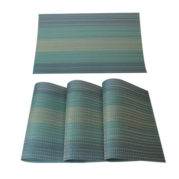 PiccoCasa Set of 4 Placemat Cross Woven Washable Non Slip Dining Heat Resistant, Blue
