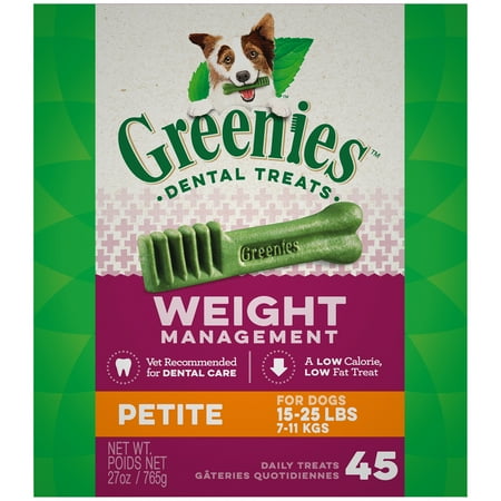 GREENIES Weight Management Petite Natural Dental Dog Treats, 27 oz. (Greenies For Dogs Best Price)